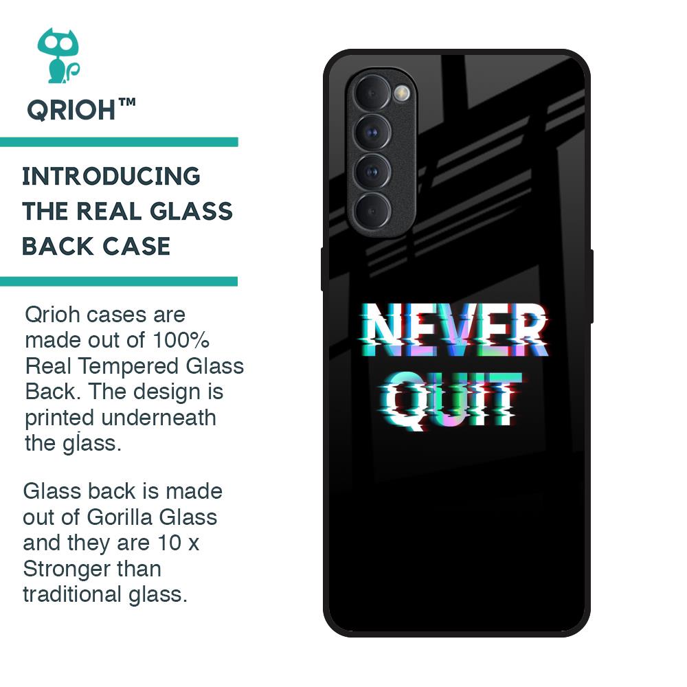 Never Quit Glass Case For Oppo Reno4 Pro