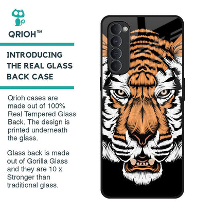 Angry Tiger Glass Case For Oppo Reno4 Pro