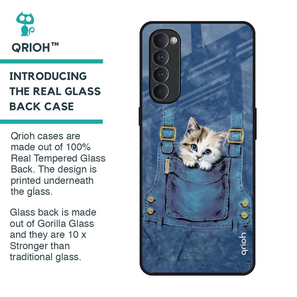 Kitty In Pocket Glass Case For Oppo Reno4 Pro