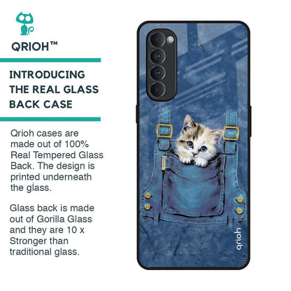 Kitty In Pocket Glass Case For Oppo Reno4 Pro