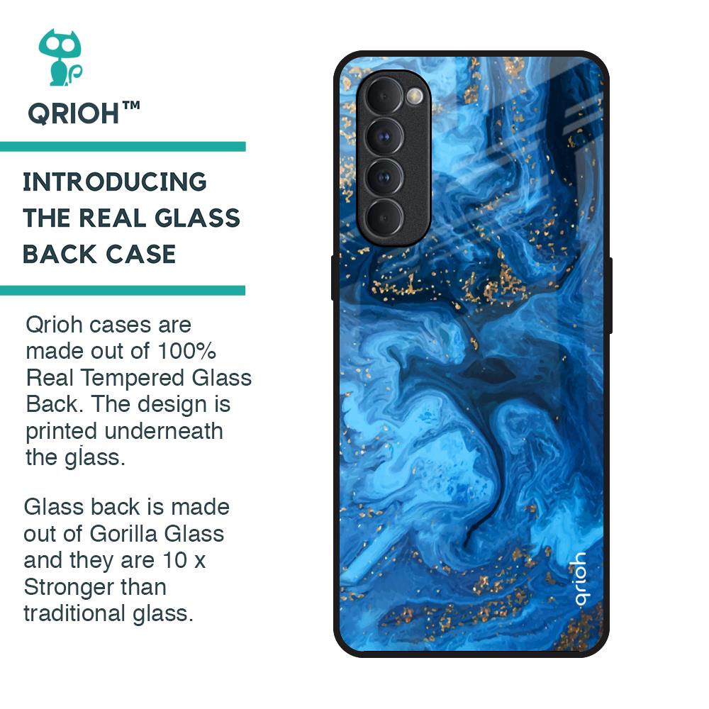 Gold Sprinkle Glass Case for Oppo Reno4 Pro