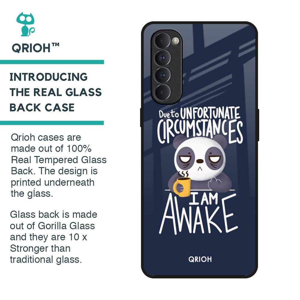 Struggling Panda Glass Case for Oppo Reno4 Pro