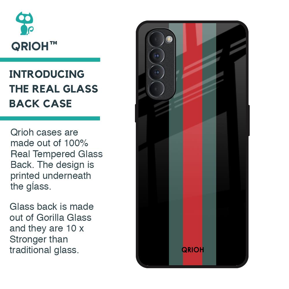 Vertical Stripes Glass Case for Oppo Reno4 Pro