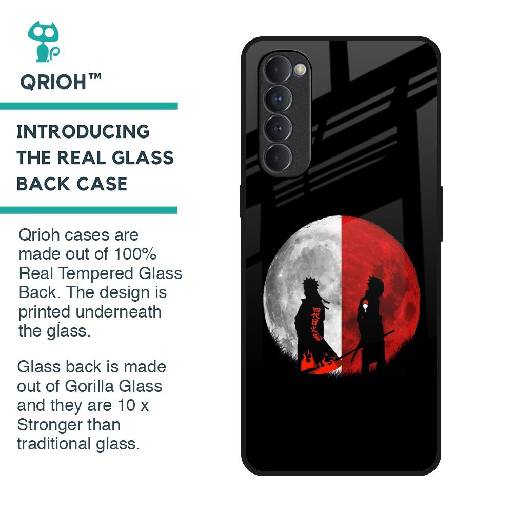 Anime Red Moon Glass Case for Oppo Reno4 Pro