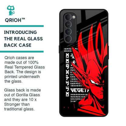 Red Vegeta Glass Case for Oppo Reno4 Pro