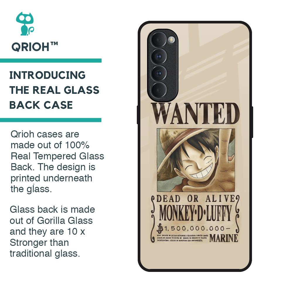 Luffy Wanted Glass Case for Oppo Reno4 Pro