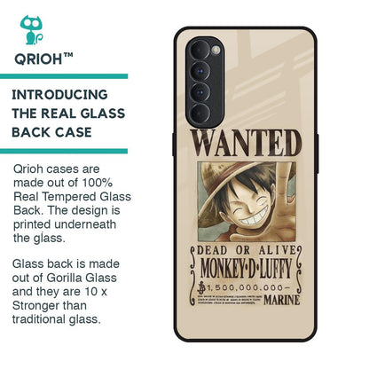 Luffy Wanted Glass Case for Oppo Reno4 Pro