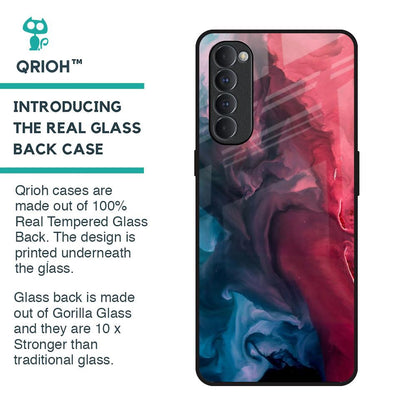 Blue & Red Smoke Glass Case for Oppo Reno4 Pro