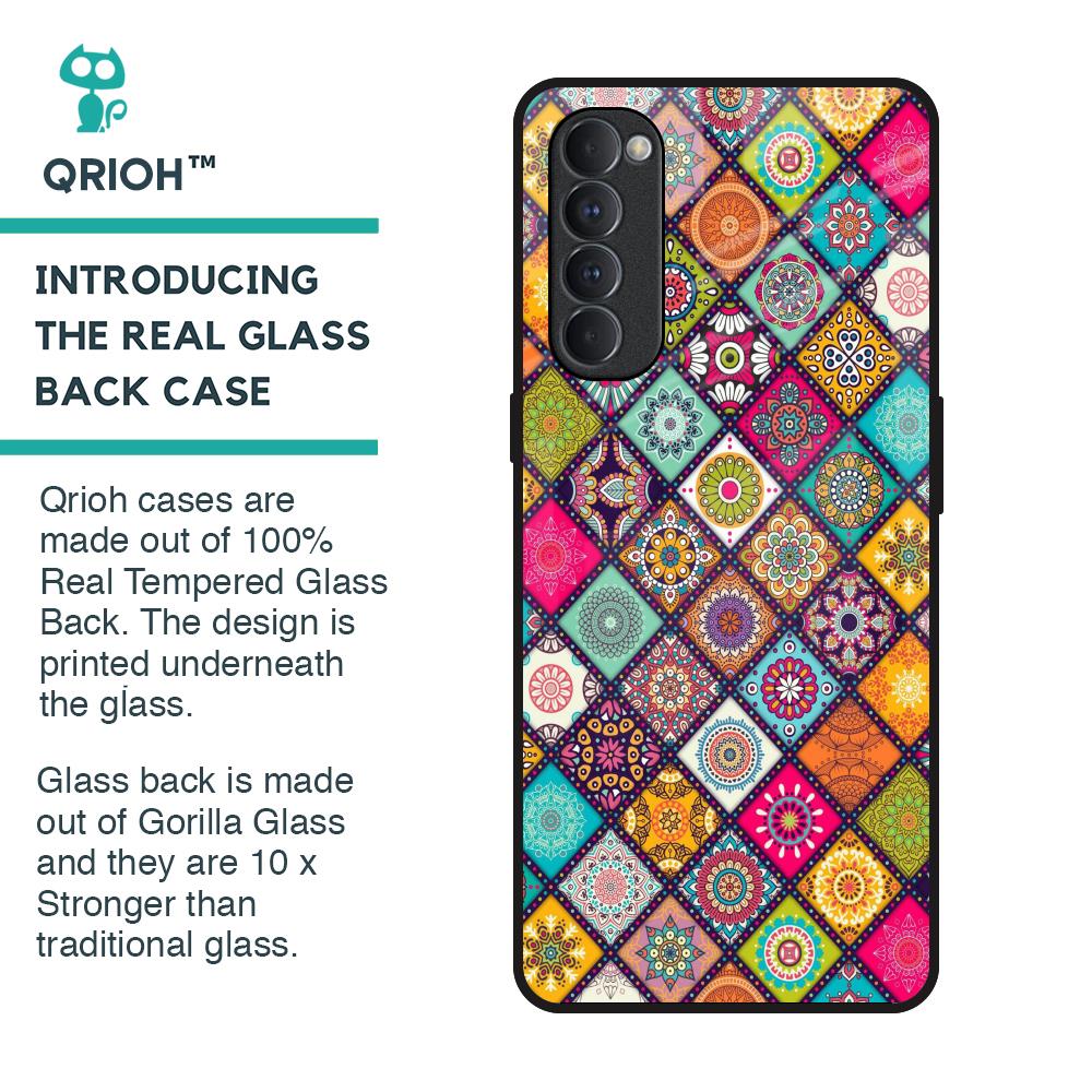Multicolor Mandala Glass Case for Oppo Reno4 Pro