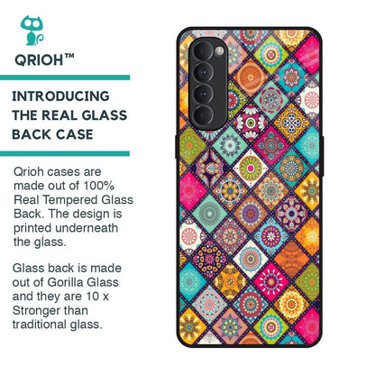 Multicolor Mandala Glass Case for Oppo Reno4 Pro