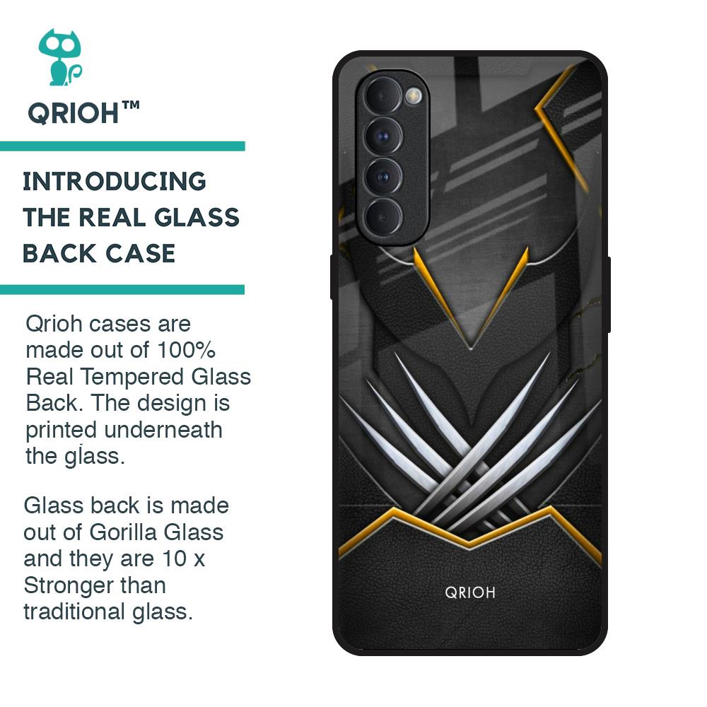 Black Warrior Glass Case for Oppo Reno4 Pro