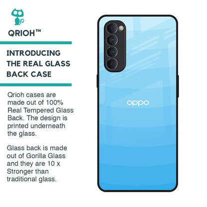 Wavy Blue Pattern Glass Case for Oppo Reno4 Pro