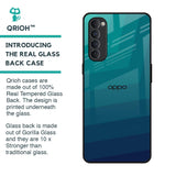 Green Triangle Pattern Glass Case for Oppo Reno4 Pro
