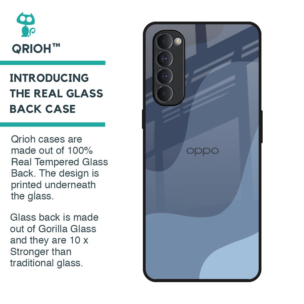 Navy Blue Ombre Glass Case for Oppo Reno4 Pro