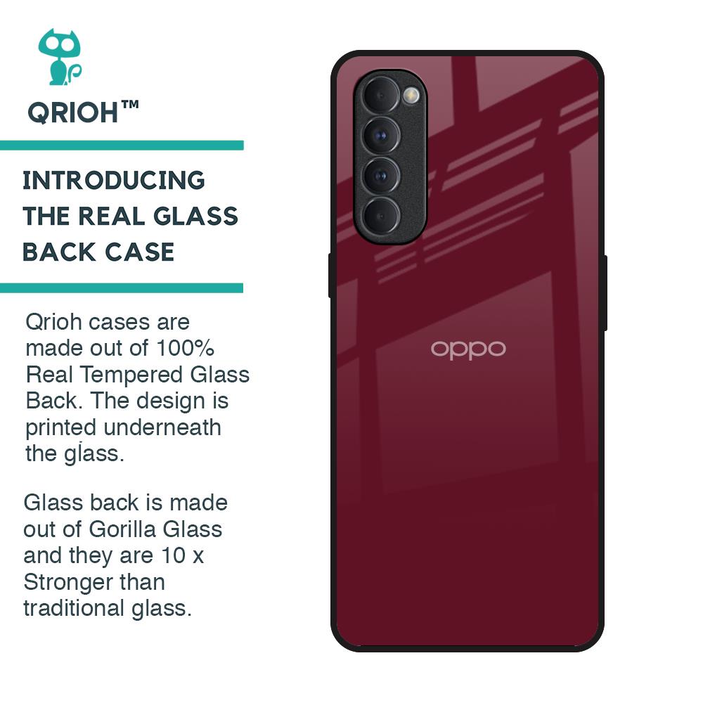 Classic Burgundy Glass Case for Oppo Reno4 Pro