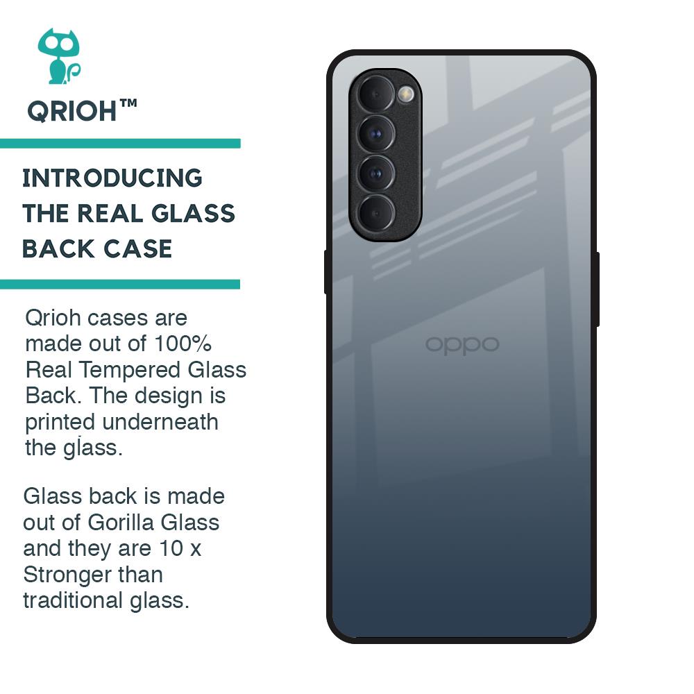 Smokey Grey Color Glass Case For Oppo Reno4 Pro
