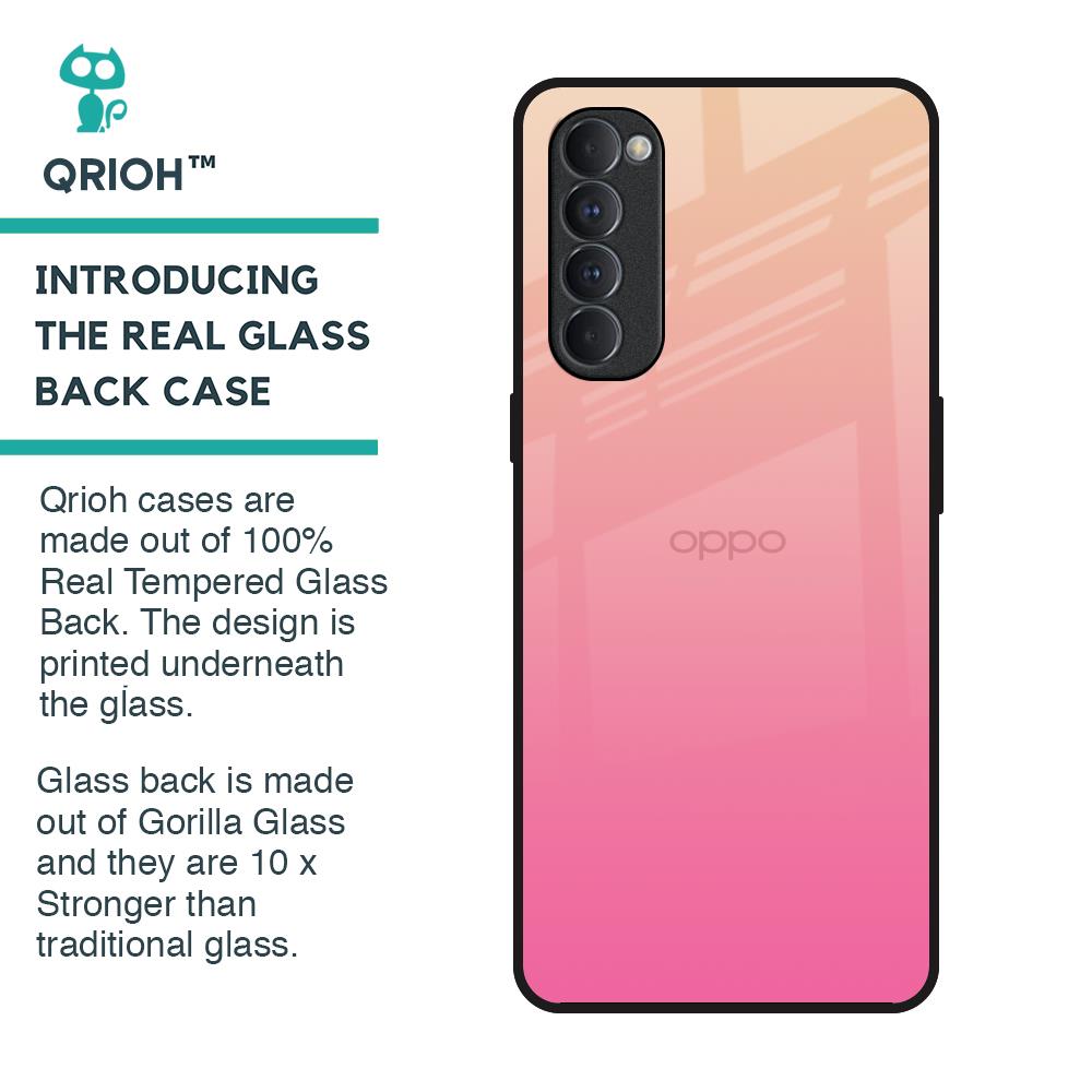 Pastel Pink Gradient Glass Case For Oppo Reno4 Pro