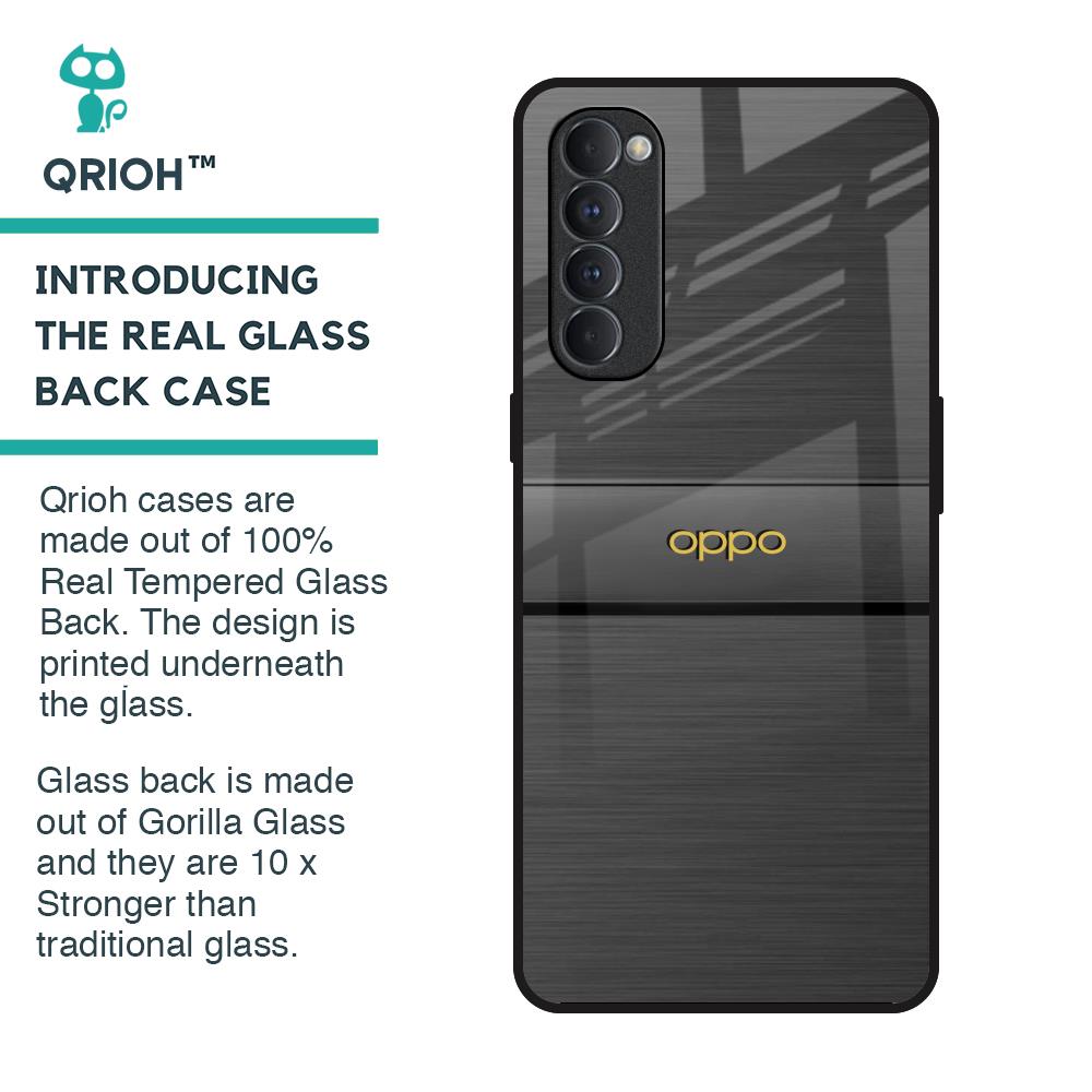 Grey Metallic Glass Case For Oppo Reno4 Pro