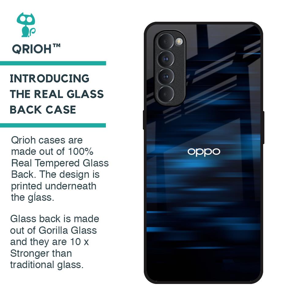 Blue Rough Abstract Glass Case for Oppo Reno4 Pro