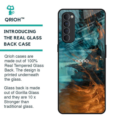 Golden Splash Glass Case for Oppo Reno4 Pro