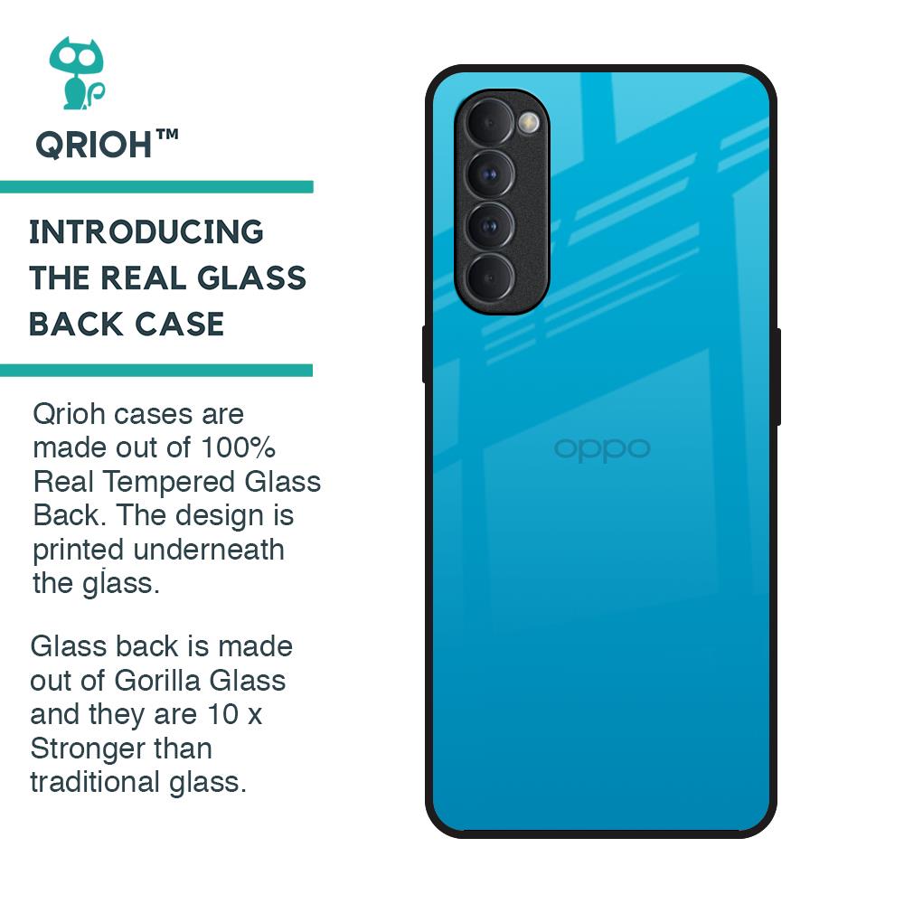 Blue Aqua Glass Case for Oppo Reno4 Pro