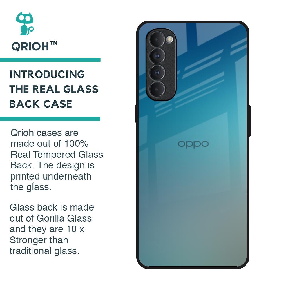 Sea Theme Gradient Glass Case for Oppo Reno4 Pro