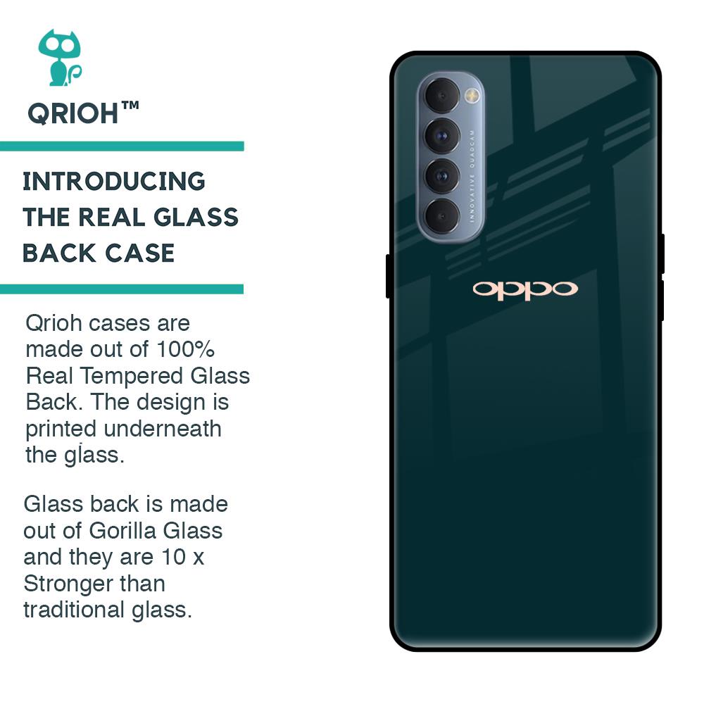 Hunter Green Glass Case For Oppo Reno4 Pro