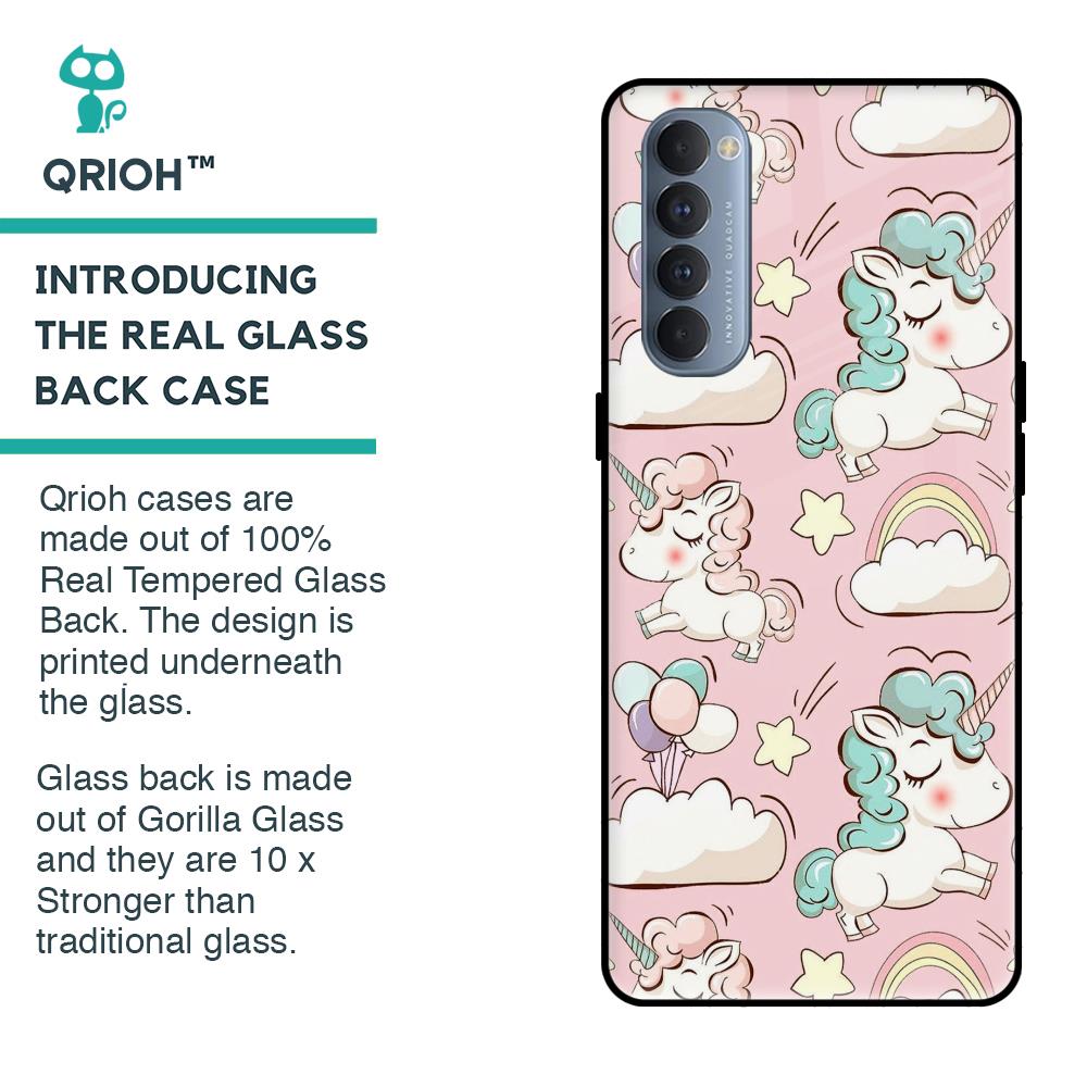 Balloon Unicorn Glass case for Oppo Reno4 Pro