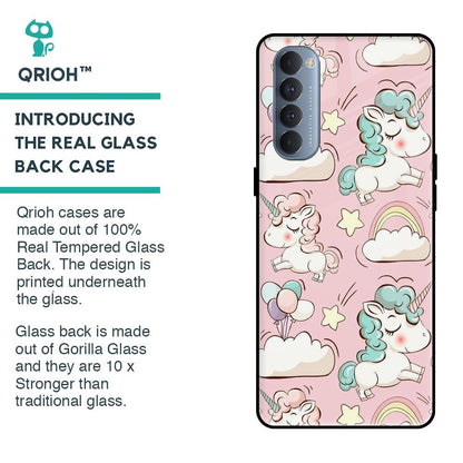 Balloon Unicorn Glass case for Oppo Reno4 Pro