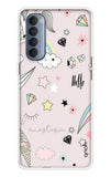 Unicorn Doodle Oppo Reno4 Pro Back Cover