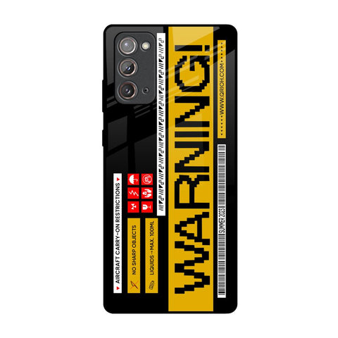 Aircraft Warning Samsung Galaxy Note 20 Glass Back Cover Online