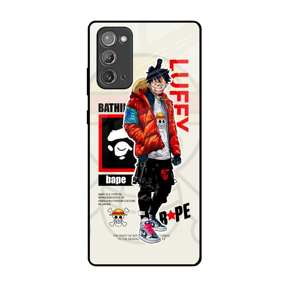 Bape Luffy Samsung Galaxy Note 20 Glass Back Cover Online