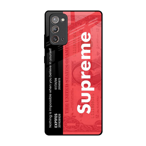 Supreme Ticket Samsung Galaxy Note 20 Glass Back Cover Online