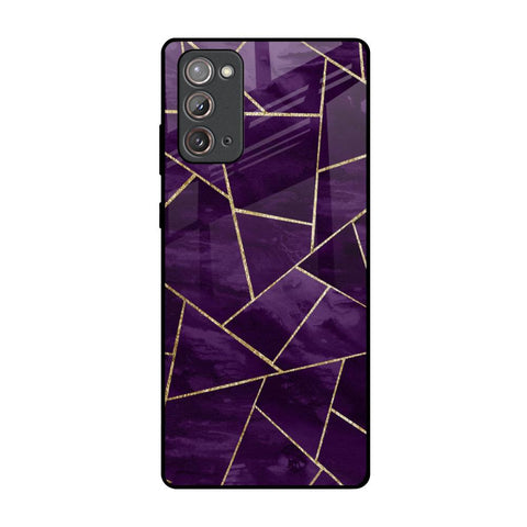 Geometric Purple Samsung Galaxy Note 20 Glass Back Cover Online