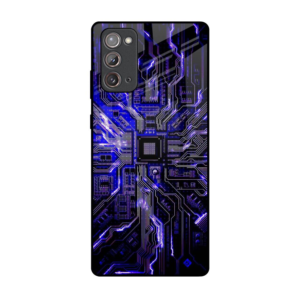 Techno Color Pattern Samsung Galaxy Note 20 Glass Back Cover Online