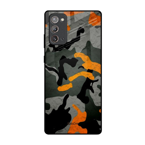 Camouflage Orange Samsung Galaxy Note 20 Glass Back Cover Online