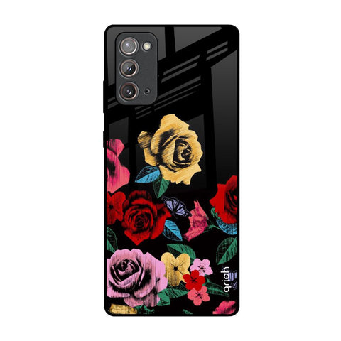 Floral Decorative Samsung Galaxy Note 20 Glass Back Cover Online