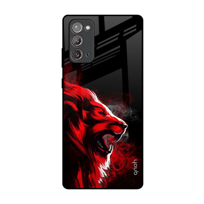 Red Angry Lion Samsung Galaxy Note 20 Glass Back Cover Online