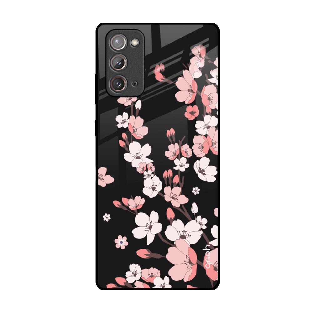 Black Cherry Blossom Samsung Galaxy Note 20 Glass Back Cover Online