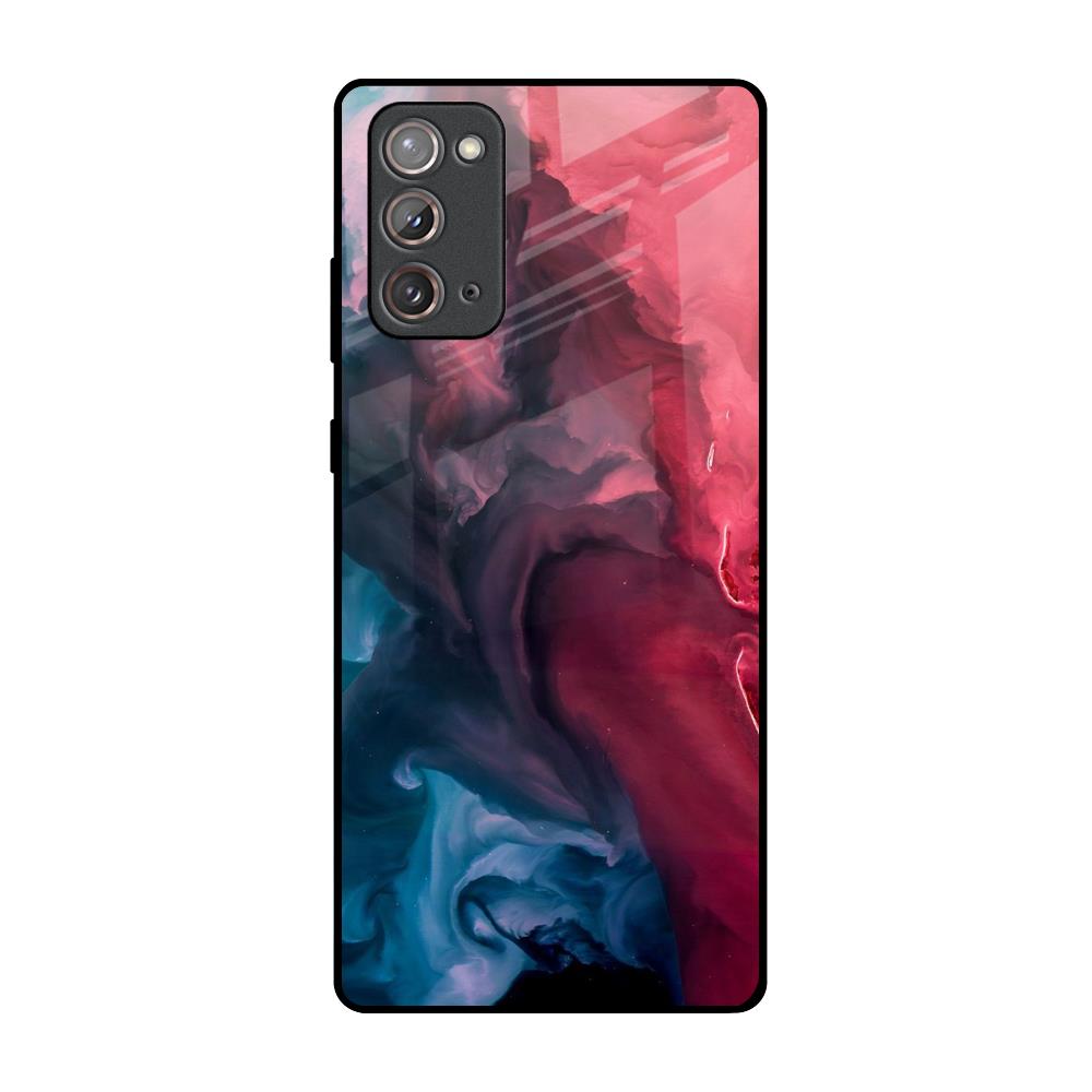 Blue & Red Smoke Samsung Galaxy Note 20 Glass Back Cover Online
