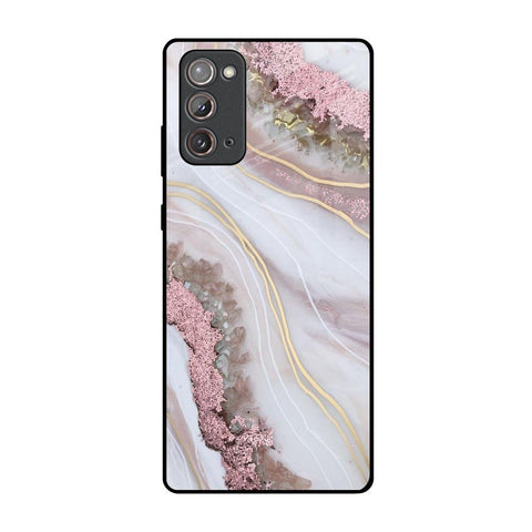 Pink & Gold Gllitter Marble Samsung Galaxy Note 20 Glass Back Cover Online