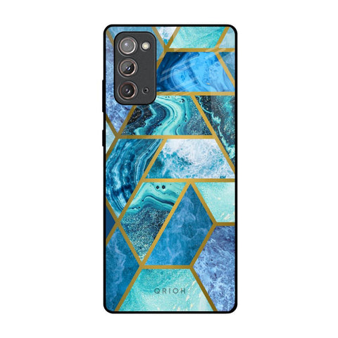 Turquoise Geometrical Marble Samsung Galaxy Note 20 Glass Back Cover Online