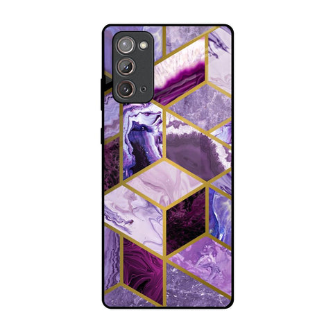 Purple Rhombus Marble Samsung Galaxy Note 20 Glass Back Cover Online