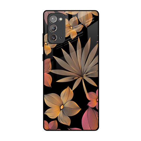 Lines Pattern Flowers Samsung Galaxy Note 20 Glass Back Cover Online