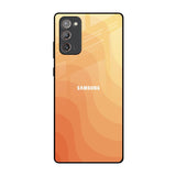 Orange Curve Pattern Samsung Galaxy Note 20 Glass Back Cover Online