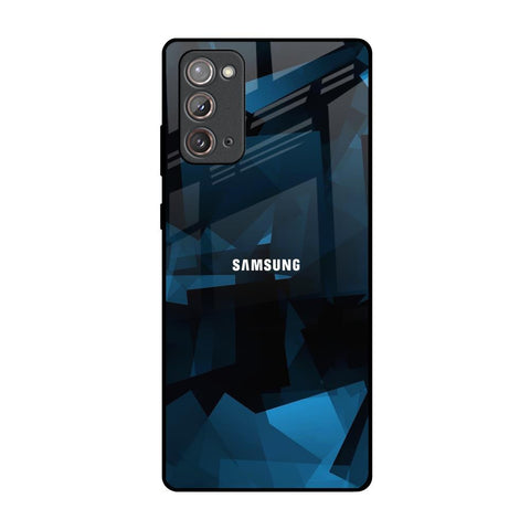 Polygonal Blue Box Samsung Galaxy Note 20 Glass Back Cover Online