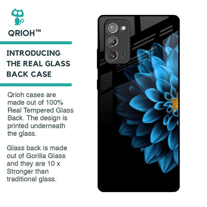 Half Blue Flower Glass Case for Samsung Galaxy Note 20