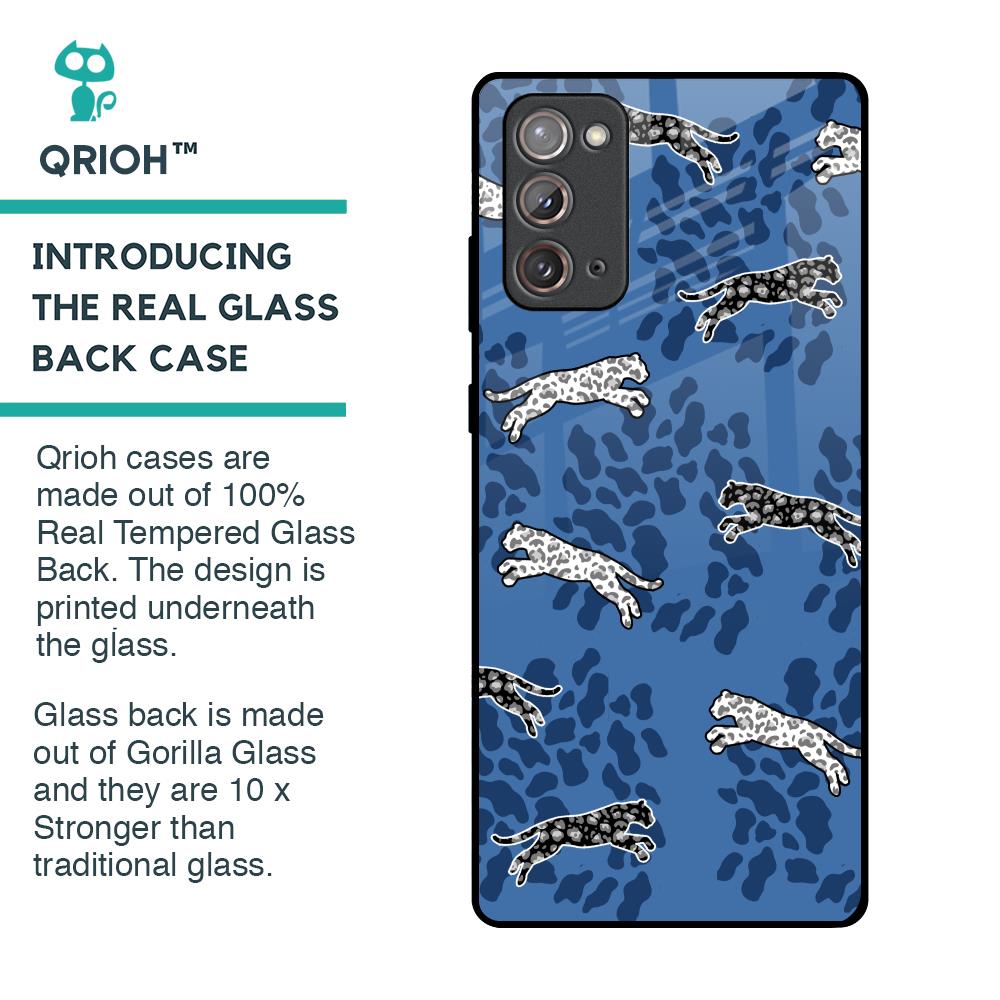 Blue Cheetah Glass Case for Samsung Galaxy Note 20