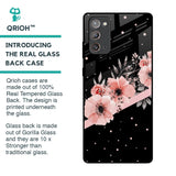 Floral Black Band Glass Case For Samsung Galaxy Note 20