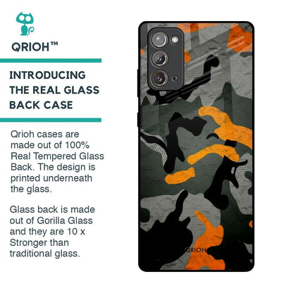 Camouflage Orange Glass Case For Samsung Galaxy Note 20